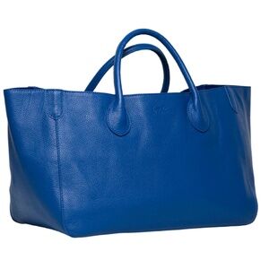 Classic Leather Beck Bag Handbag Tote in Havana Blue